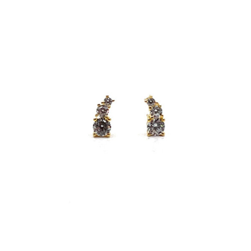 PENDIENTES PLATA Y CIRCONITAS - (DISPONIBLE EN LOS TRES COLORES)
