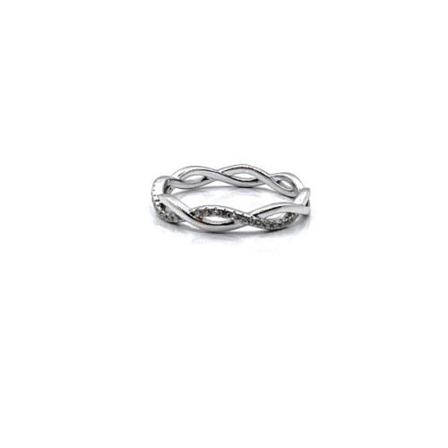 ANILLO ENTRELAZADO PLATA Y CIRCONITAS