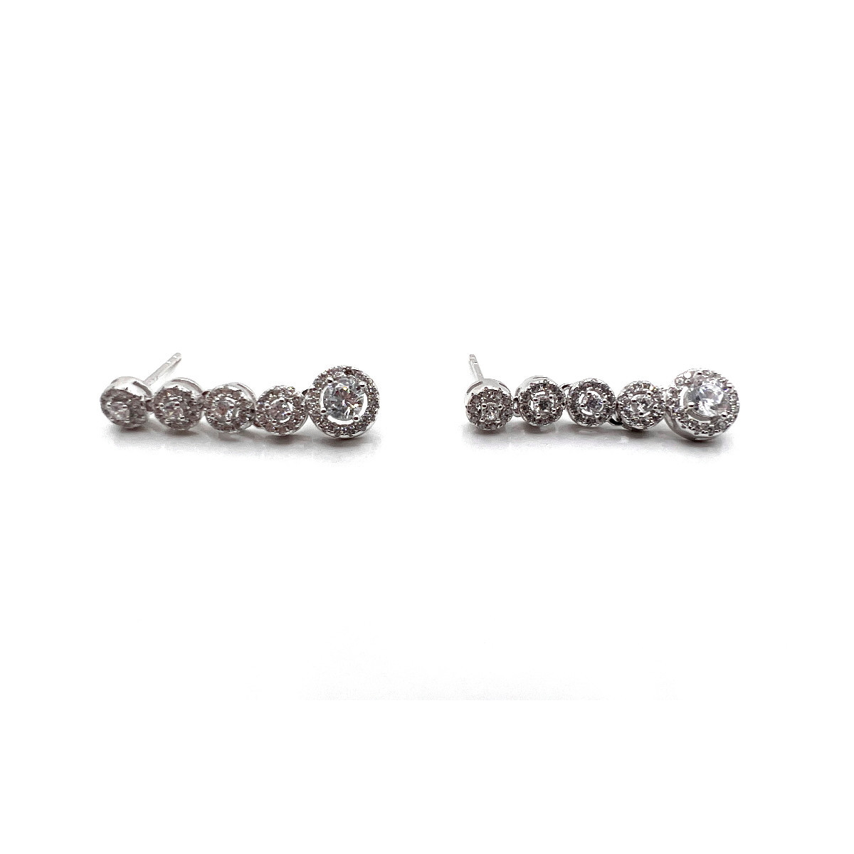 PENDIENTES LARGOS PLATA Y CIRCONITAS