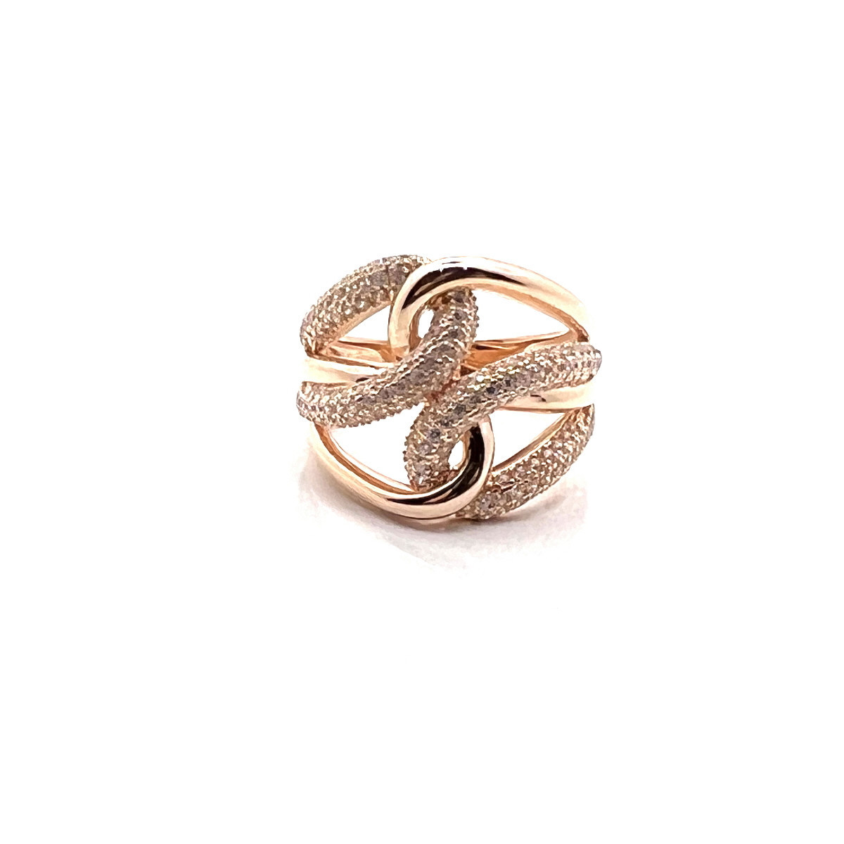 ANILLO PLATA BAÑADA ORO ROSA Y CIRCONITA