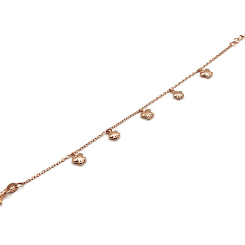 PULSERA MARIPOSA Y FLORES PLATA