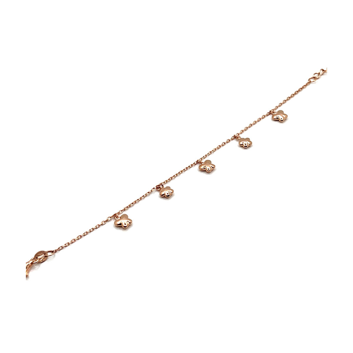 PULSERA MARIPOSA Y FLORES PLATA