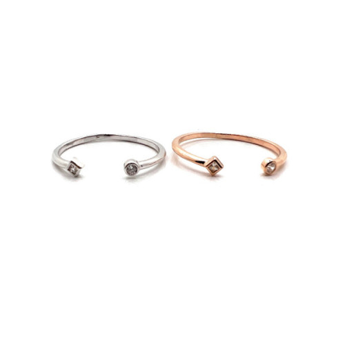 ANILLO ABIERTO PLATA Y CIRCONITAS