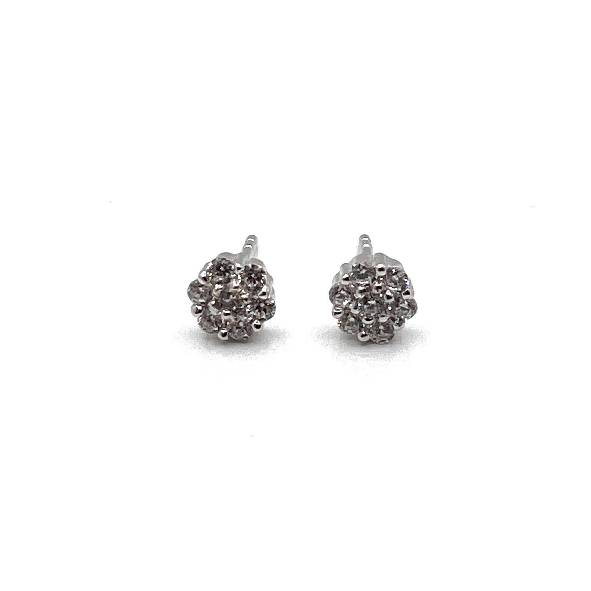 PENDIENTES ROSETON PLATA Y CIRCONITAS