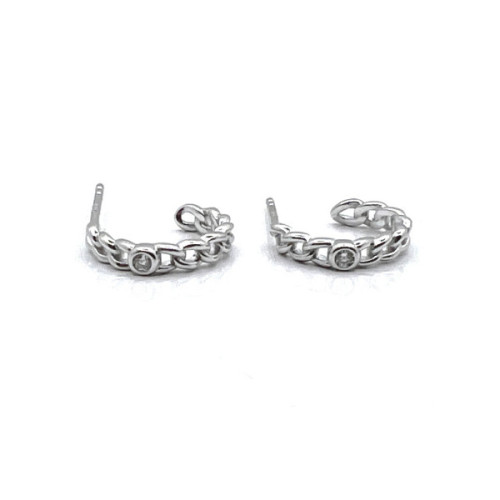 PENDIENTES ARO PLATA Y CIRCONITAS