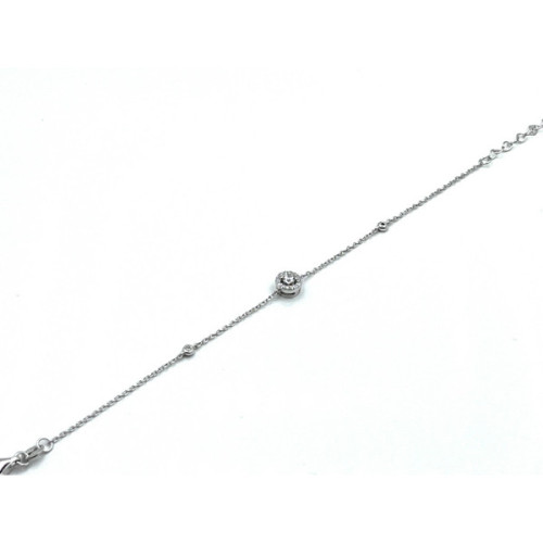 PULSERA ROSETON PLATA Y CIRCONITAS