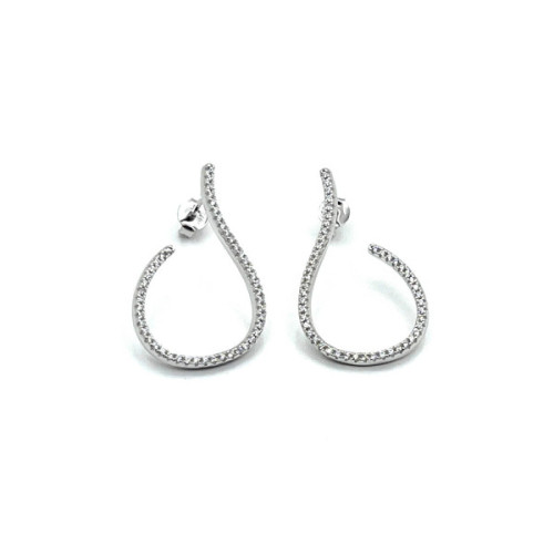 PENDIENTES ONDA PLATA Y CIRCONITAS