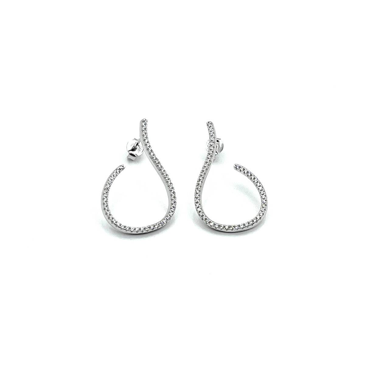 PENDIENTES ONDA PLATA Y CIRCONITAS