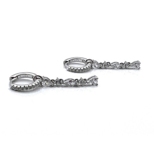 PENDIENTES LARGOS PLATA Y CIRCONITAS
