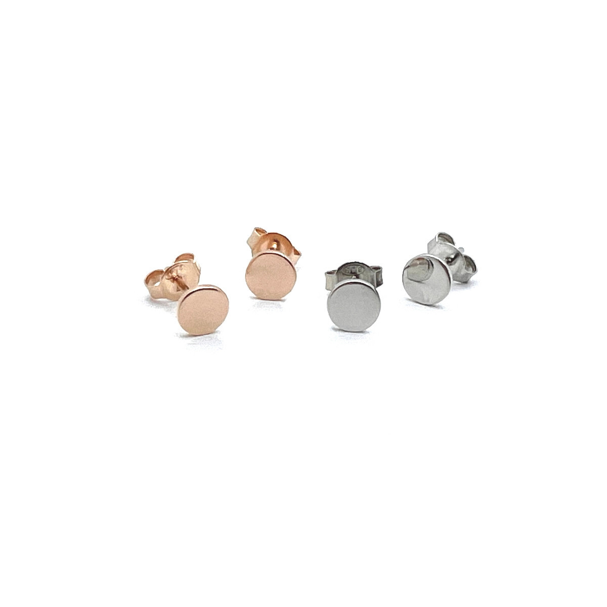PENDIENTES PLANOS CIRCULOS PLATA