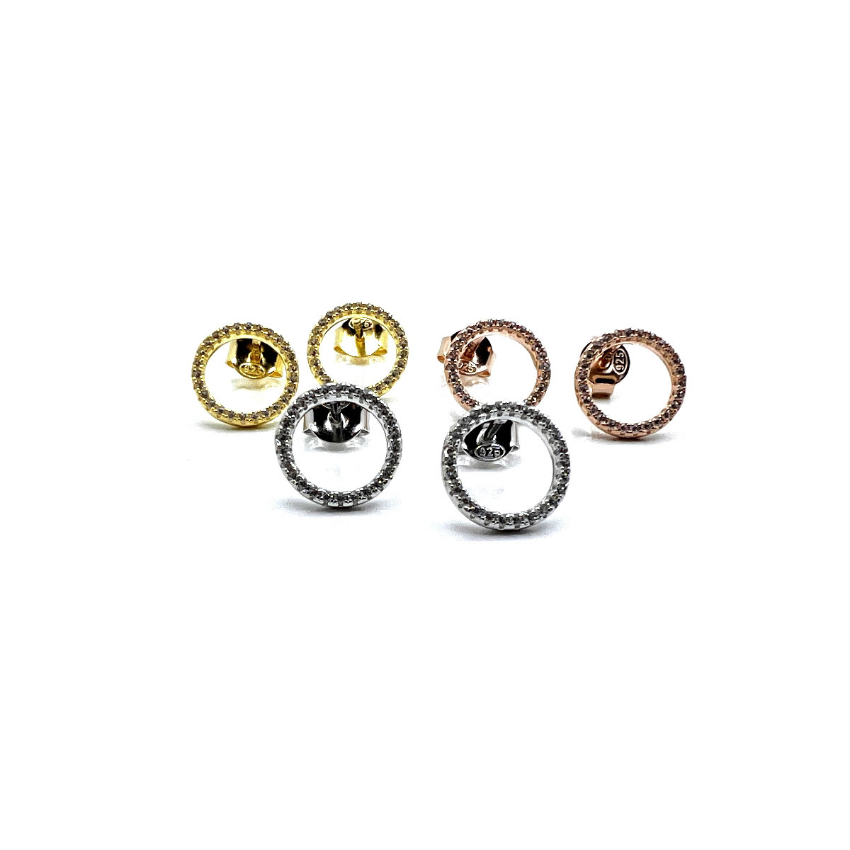 PENDIENTES CIRCULO PLATA Y CIRCONITAS