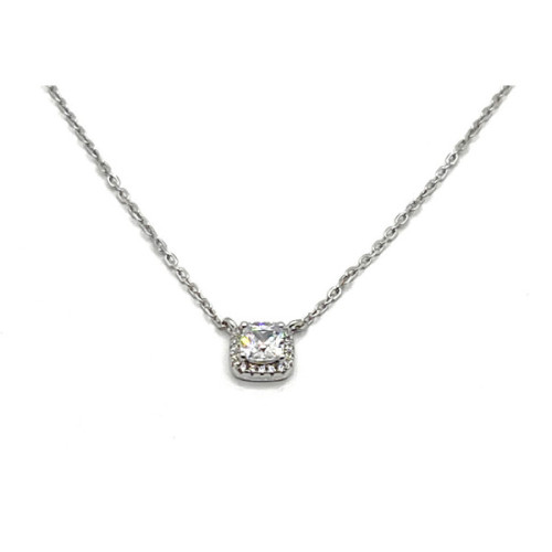 COLLAR CUADRADO PLATA Y CIRCONITAS