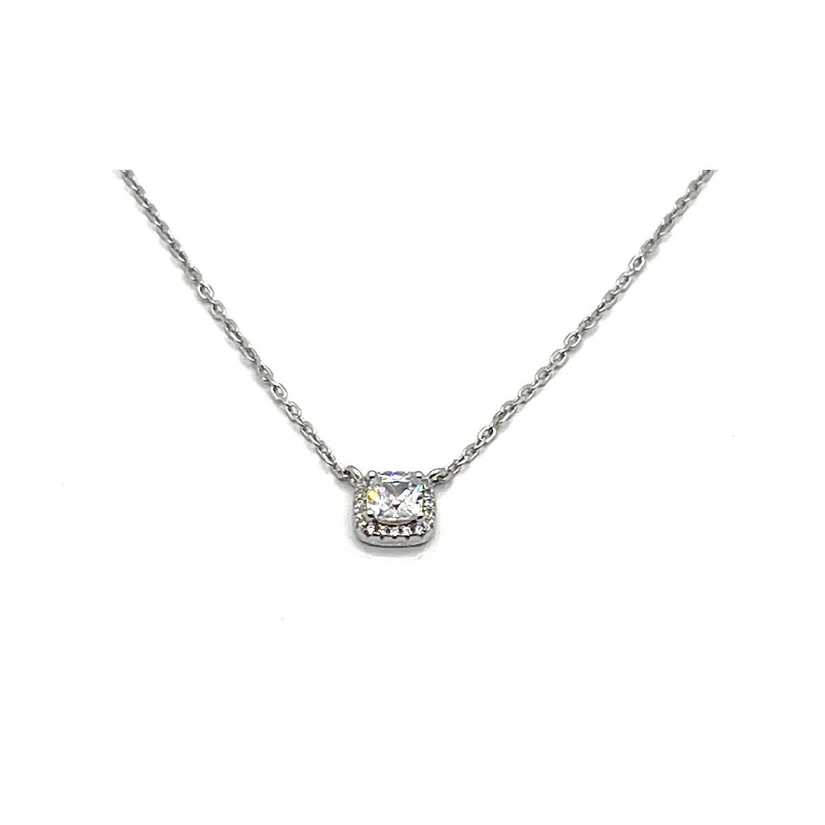 COLLAR CUADRADO PLATA Y CIRCONITAS