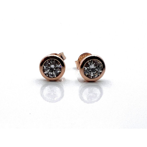 PENDIENTES CHATON PLATA O/ROSA Y CIRC