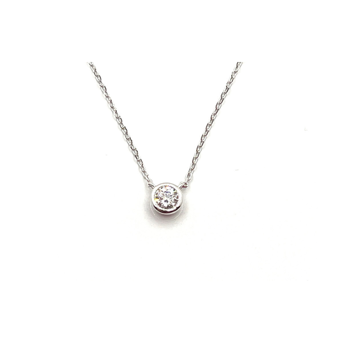 COLLAR CHATON PLATA CON CIRCONITA