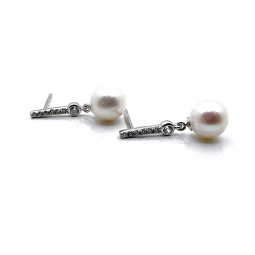 PENDIENTES PLATA Y PERLAS