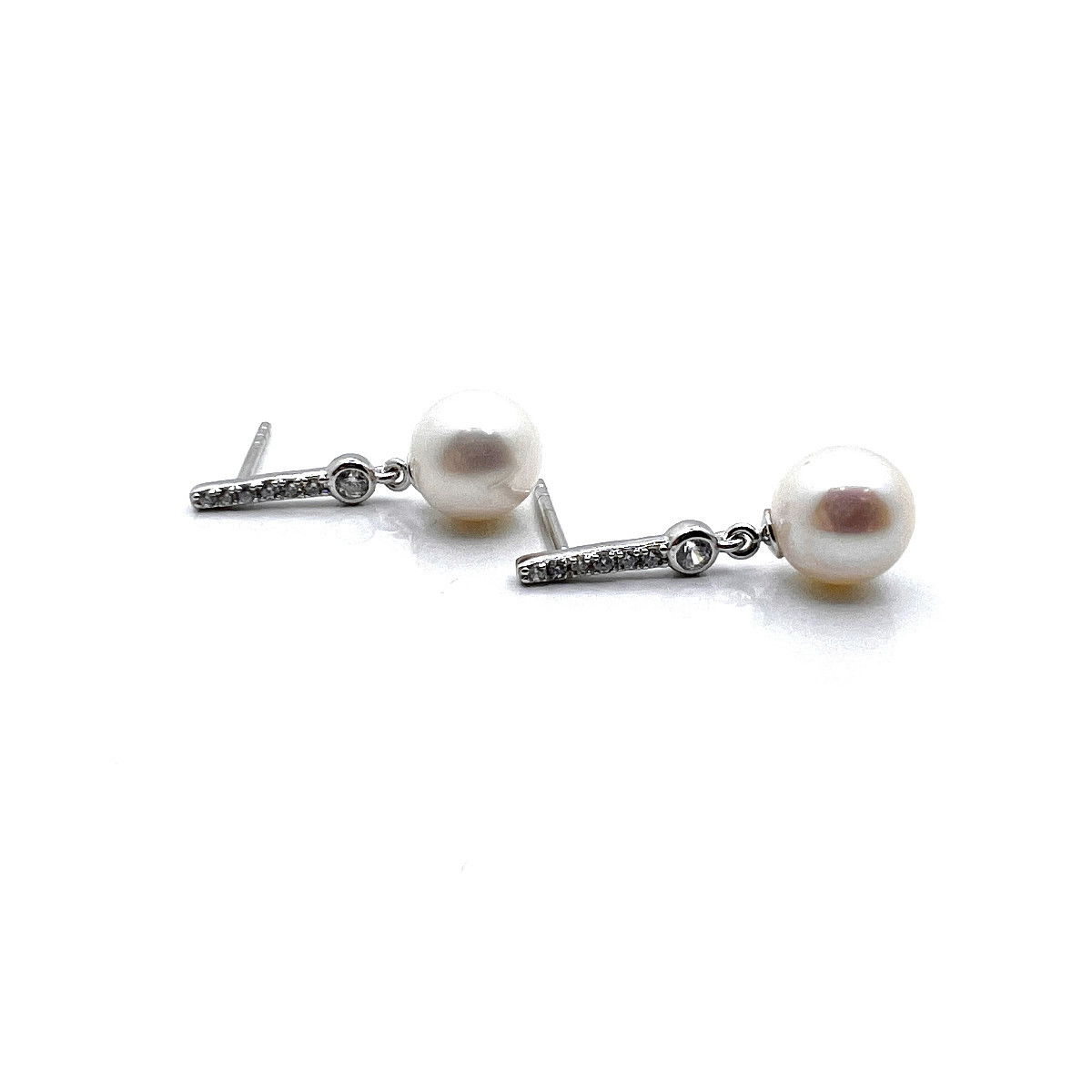 PENDIENTES PLATA Y PERLAS