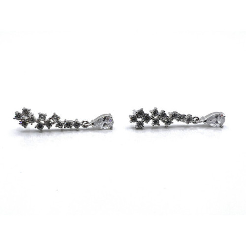 PENDIENTES LARGOS PLATA Y CIRCONITAS