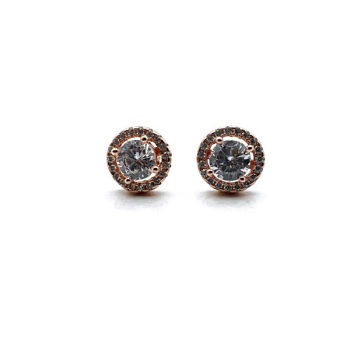 PENDIENTES ROSETON PLATA Y CIRCONITAAS