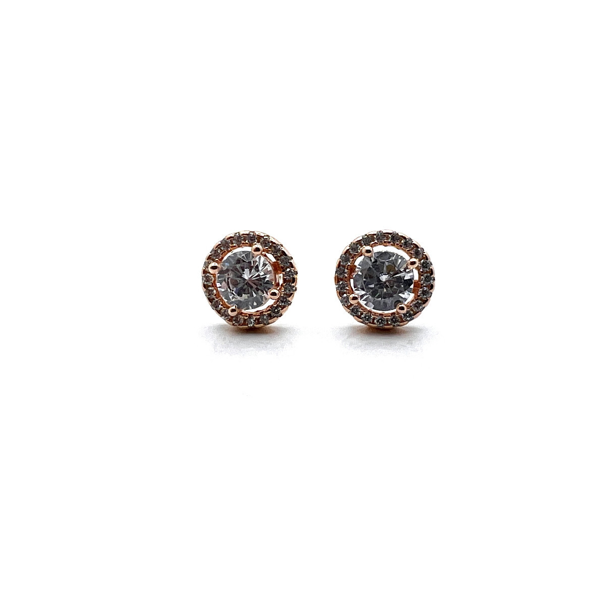 PENDIENTES ROSETON PLATA Y CIRCONITAAS