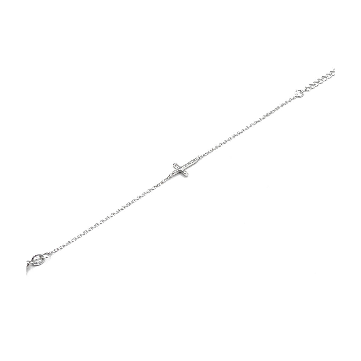 PULSERA CRUZ PLATA Y CIRCONITAS