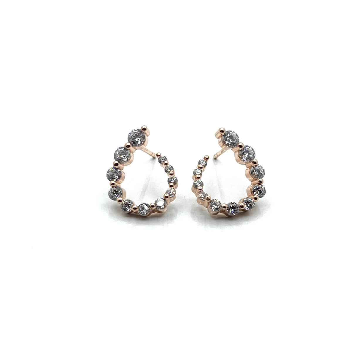 PENDIENTES PLATA BAÑADA ORO ROSA Y CIRC