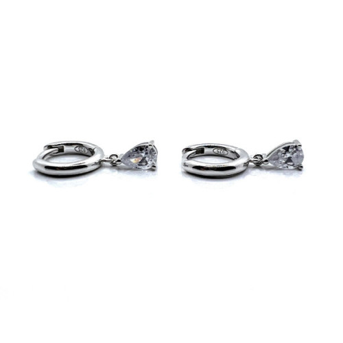 PENDIENTES PLATA ARO LISO Y CIRCONITAS