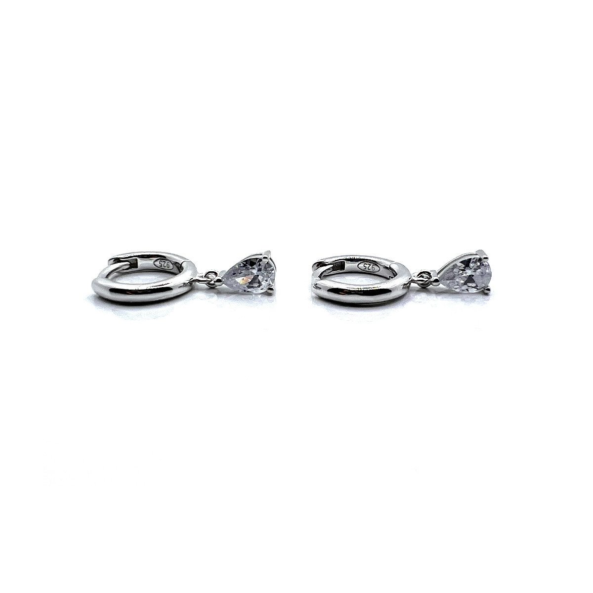 PENDIENTES PLATA ARO LISO Y CIRCONITAS