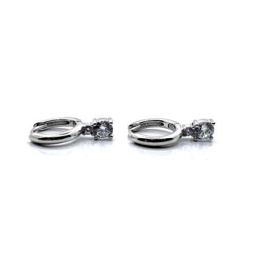 PENDIENTES PLATA ARO LISO Y CIRCONITAS