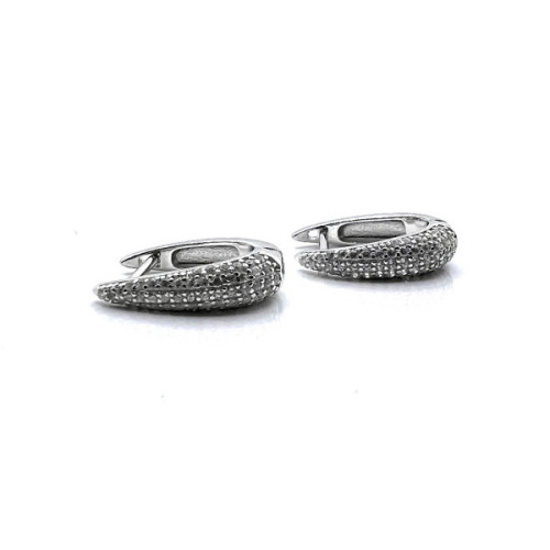 CRIOLLAS ALARGADAS PLATA Y CIRCONITAS