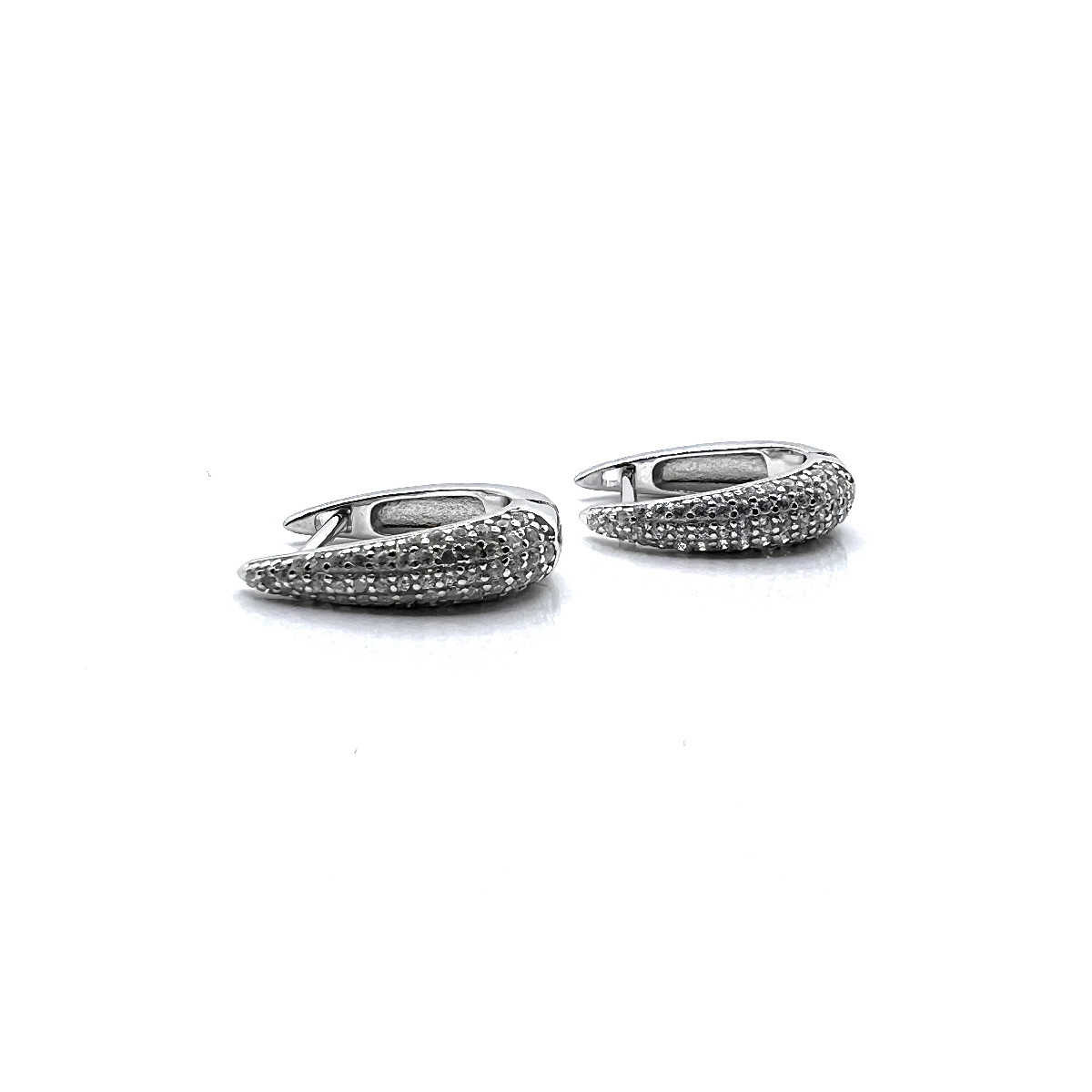 CRIOLLAS ALARGADAS PLATA Y CIRCONITAS