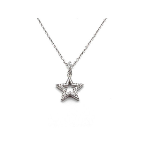 COLLAR PLATA ESTRELLA CIRCONITAS