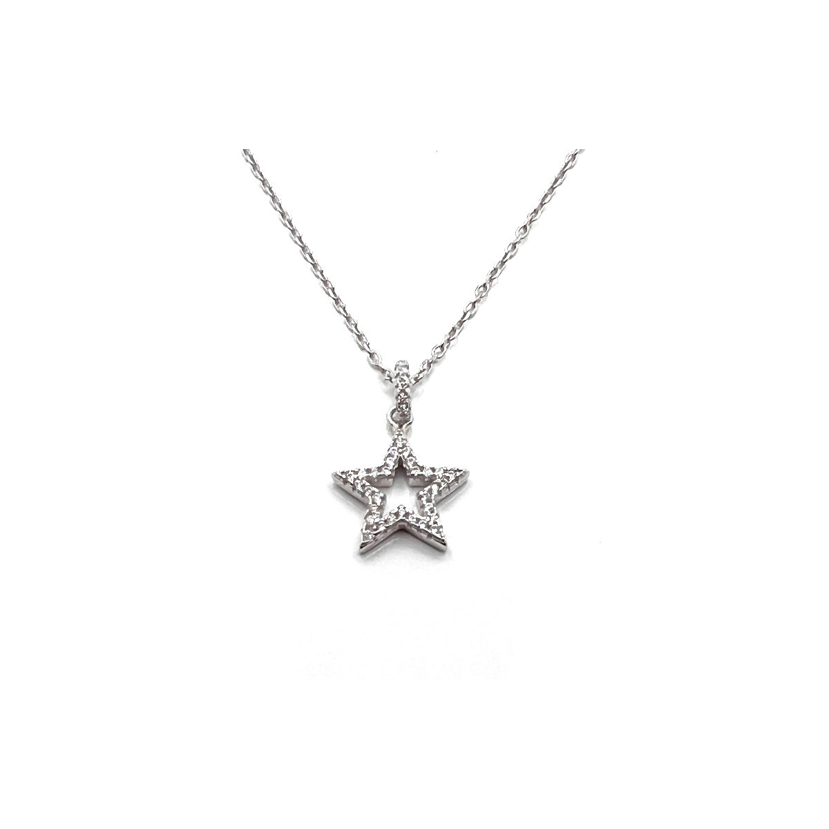COLLAR PLATA ESTRELLA CIRCONITAS