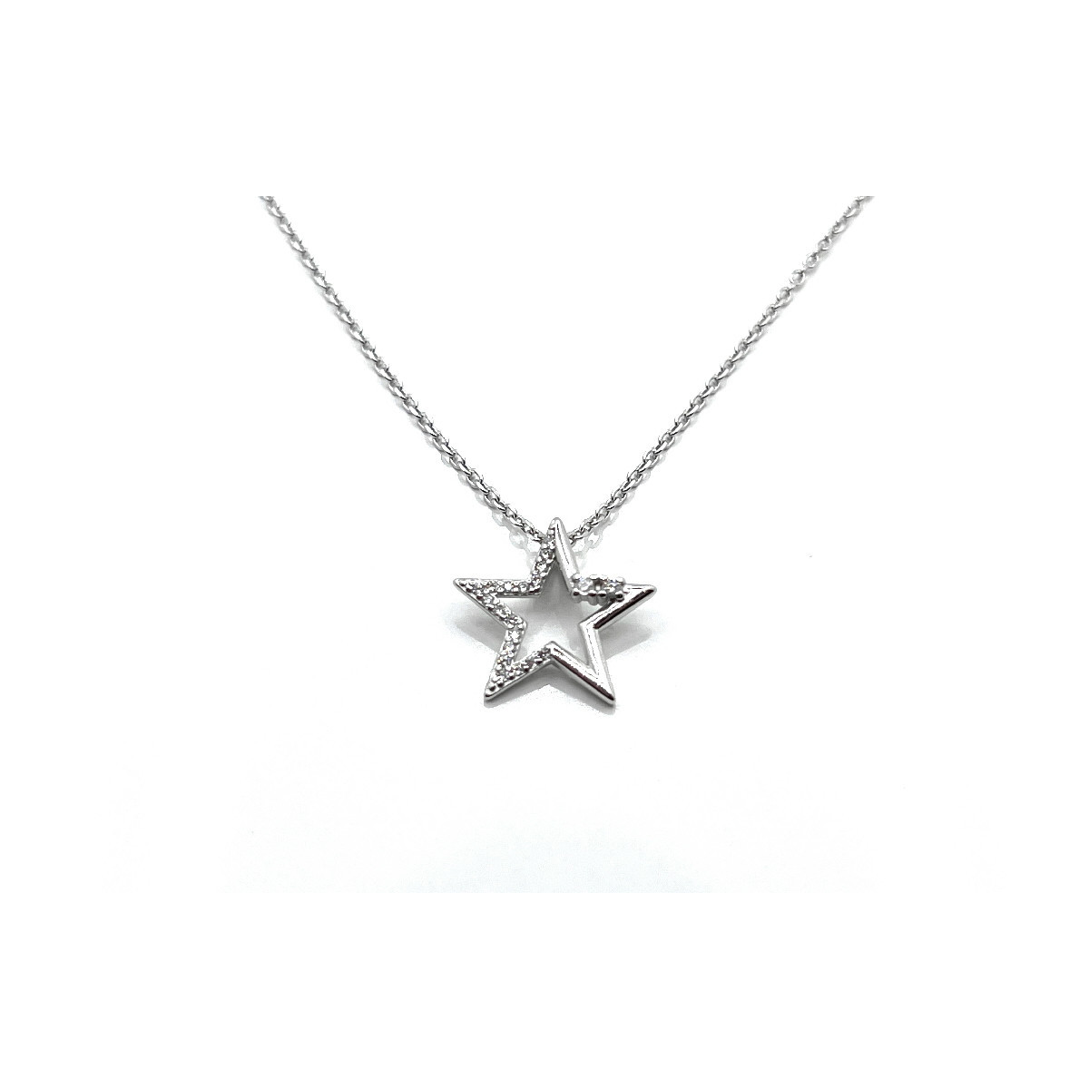COLLAR ESTRELLA PLATA Y CIRCONITAS