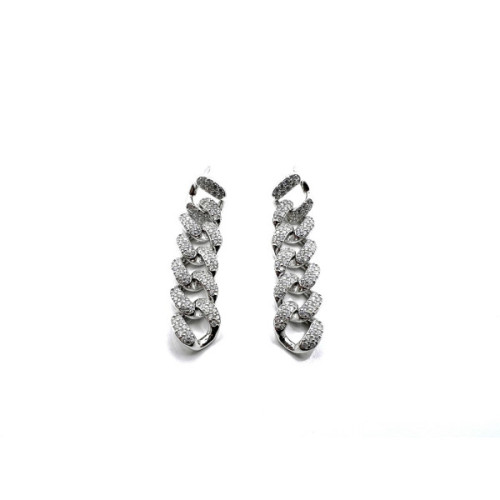 PENDIENTES ESLABONES PLATA Y CIRCONITAS