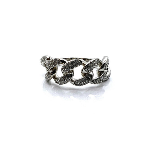 ANILLO ESLABONES PLATA Y CIRCONITAS