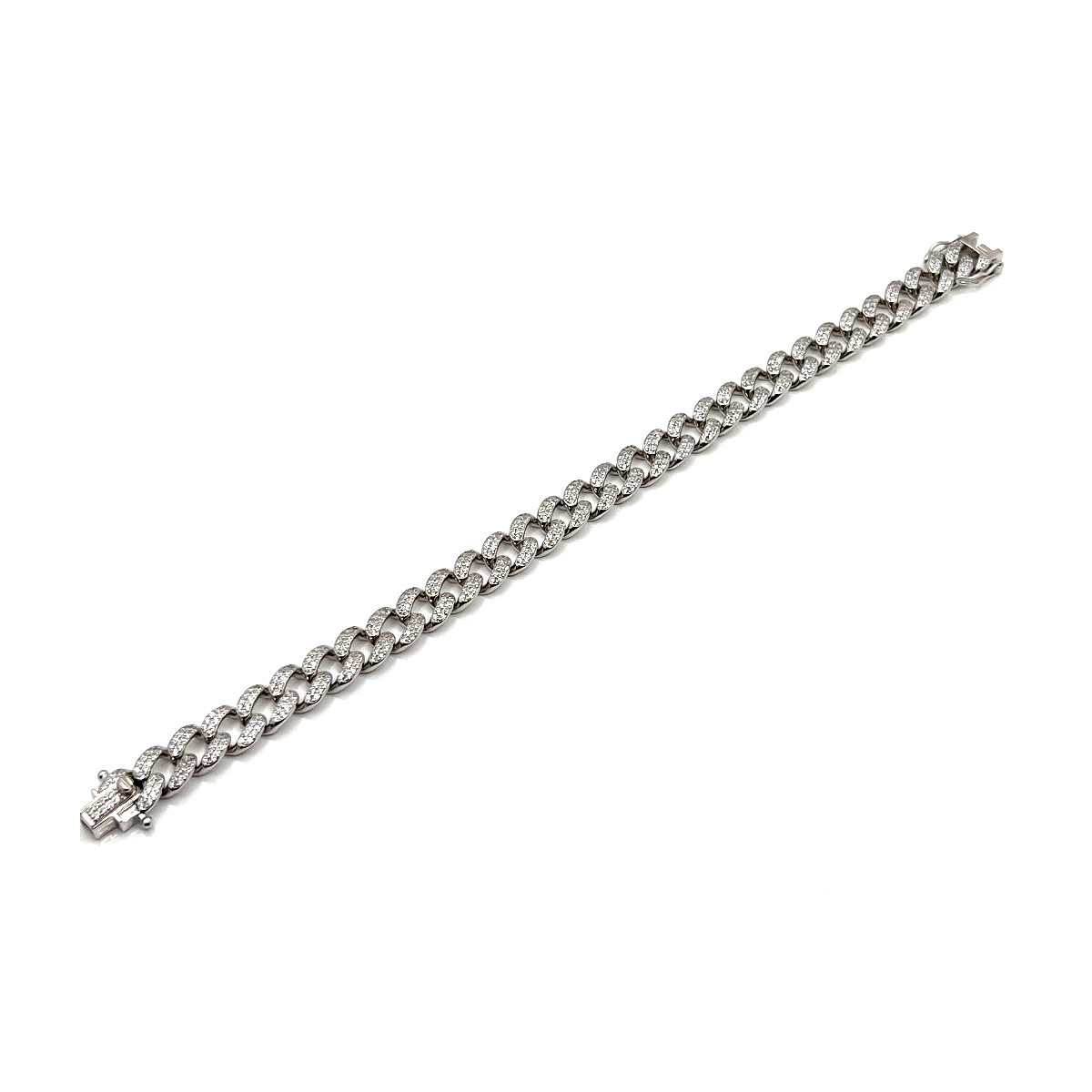 PULSERA ESLABONES PLATA Y CIRCONITAS