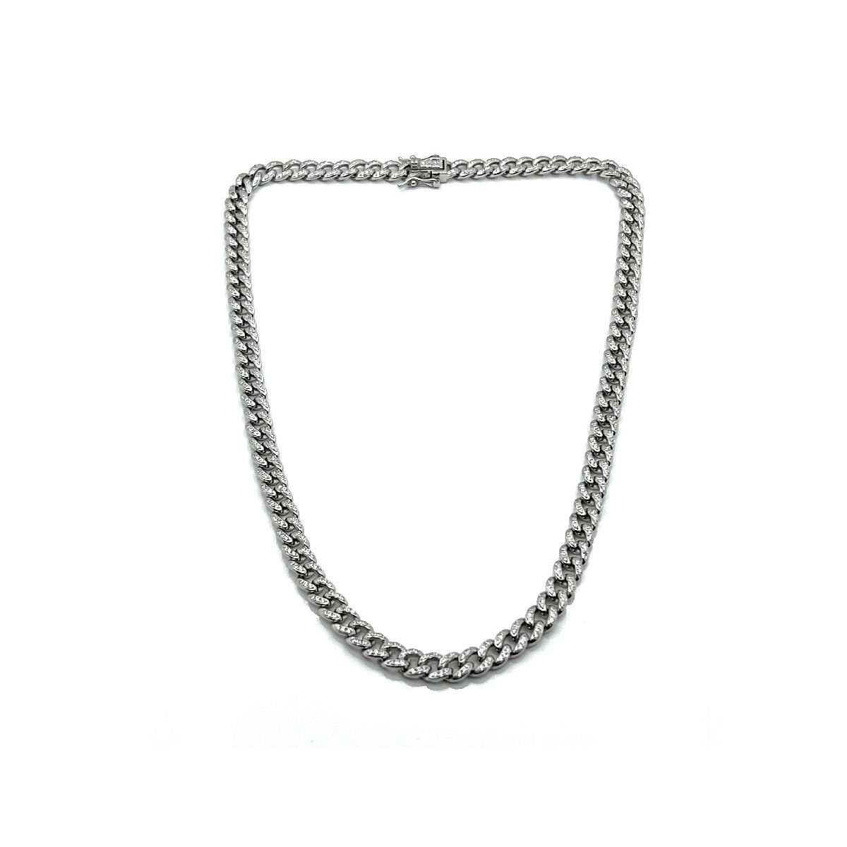 COLLAR ESLABONES PLATA Y CIRCONITAS