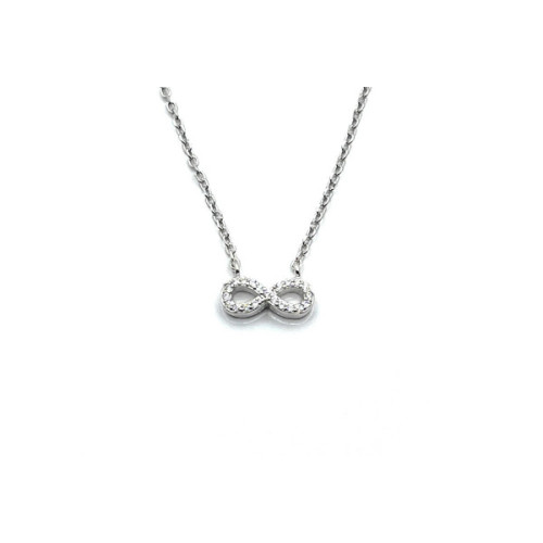 COLLAR INFINITO PLATA Y CIRCONITAS