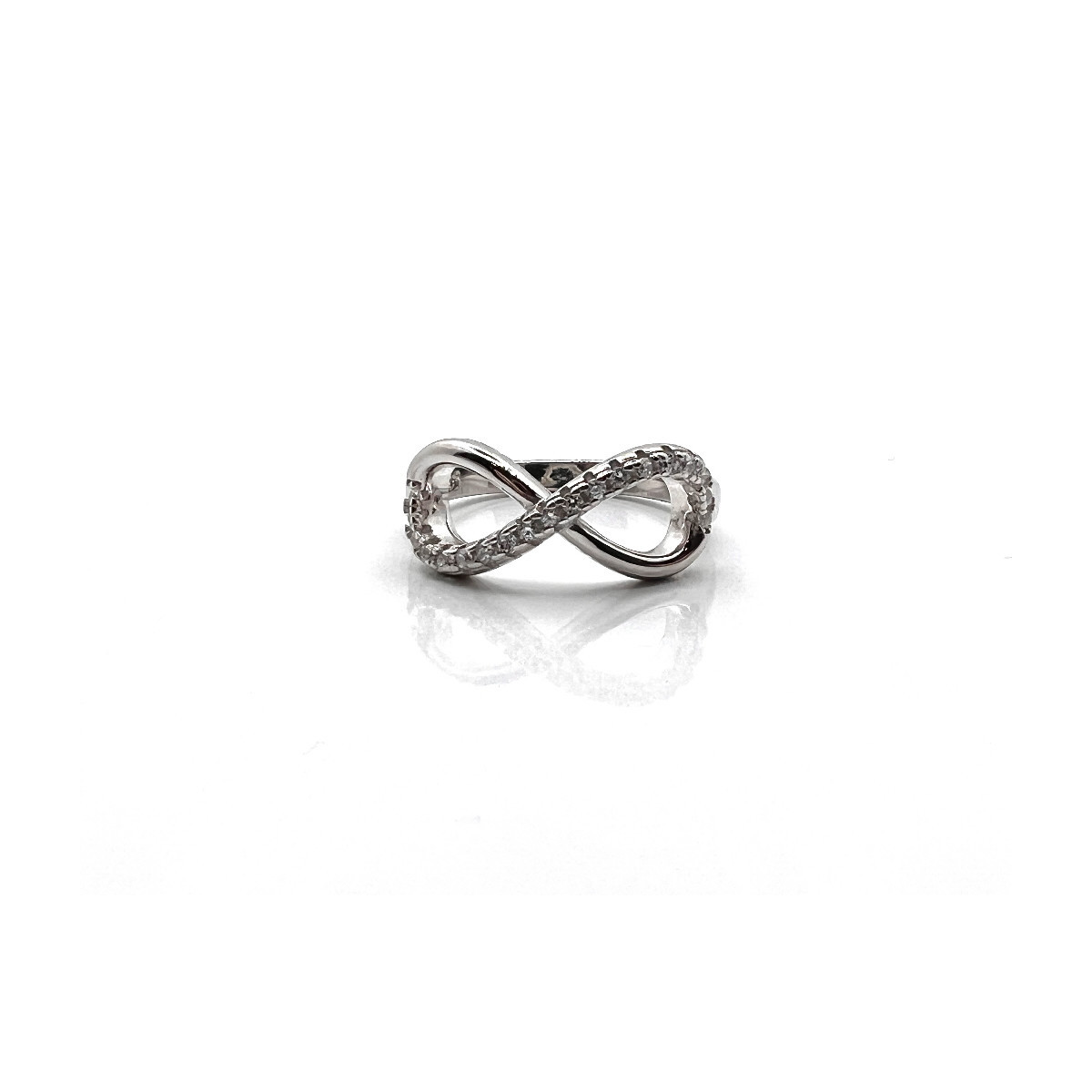 ANILLO INFINITO PLATA Y CIRCONITAS