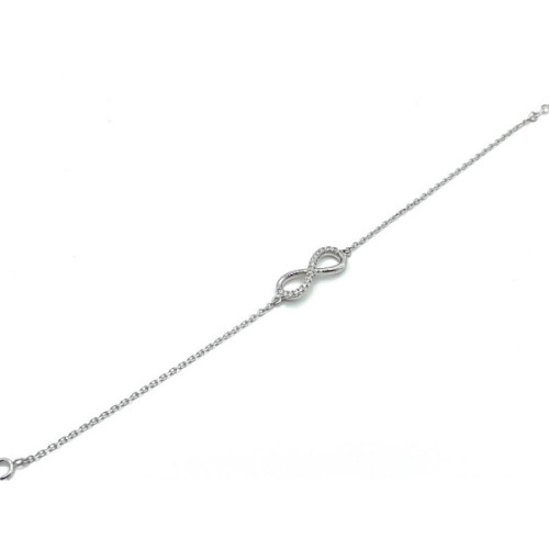 PULSERA INFINITO PLATA Y CIRCONITAS
