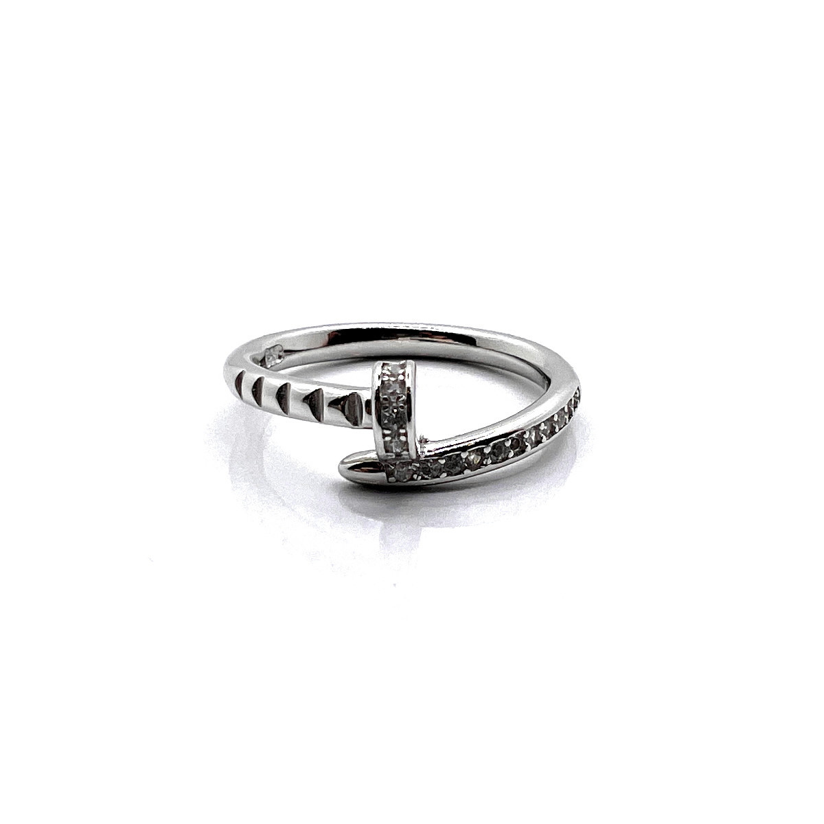 ANILLO TORNILLO PLATA Y CIRCONITAS