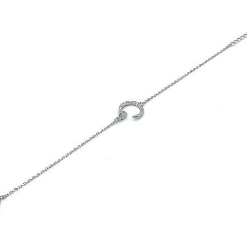 PULSERA TORNILLO PLATA Y CIRCONITAS