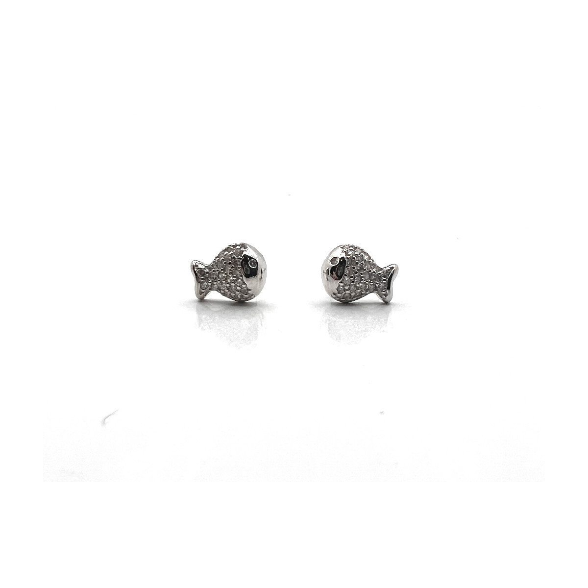 PENDIENTES PECECITOS PLATA Y CIRCONITAS