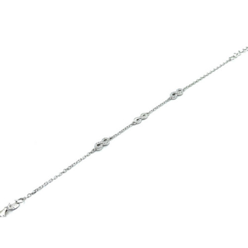 PULSERA INFINITOS PLATA Y CIRCONITAS