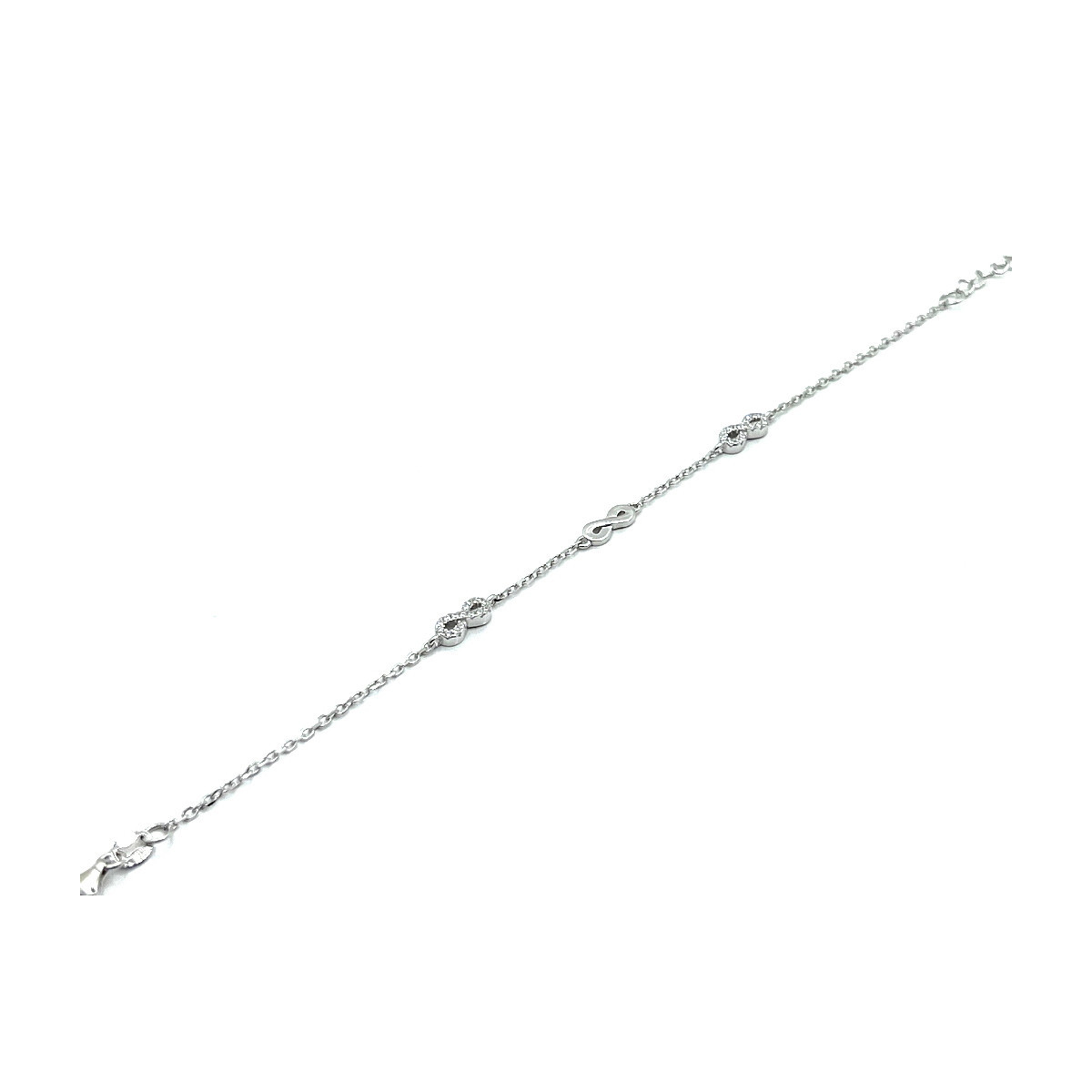 PULSERA INFINITOS PLATA Y CIRCONITAS
