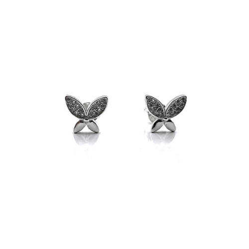 PENDIENTES MARIPOSAS PLATA Y CIRCONITAS