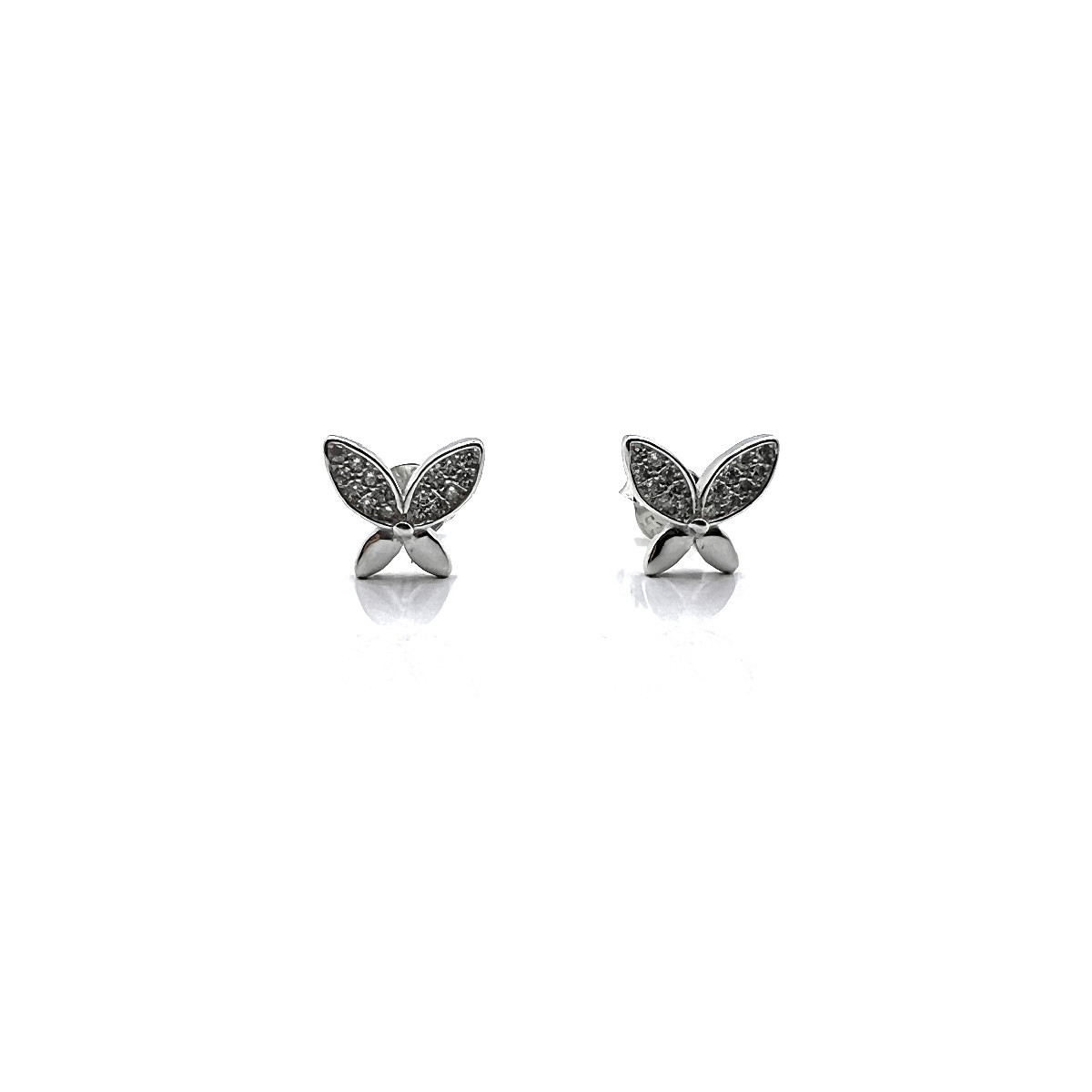 PENDIENTES MARIPOSAS PLATA Y CIRCONITAS