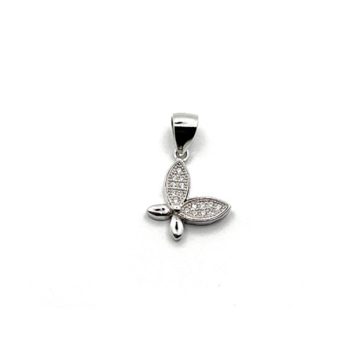 COLGANTE MARIPOSA PLATA Y CIRCONITAS