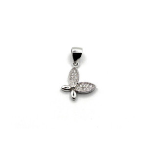 COLGANTE MARIPOSA PLATA Y CIRCONITAS